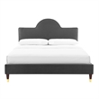 Maklaine Contemporary Performance Velvet King Bed in Charcoal