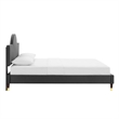 Maklaine Contemporary Performance Velvet King Bed in Charcoal