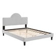 Maklaine Stain-resistant Performance Velvet Queen Bed in Light Gray