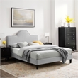 Maklaine Contemporary Performance Velvet Twin Bed in Light Gray