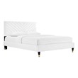 Maklaine Modern Performance Velvet Queen Platform Bed in White