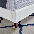 Maklaine Modern Performance Velvet Queen Platform Bed in White