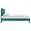 Maklaine Modern Performance Velvet Full Platform Bed in Teal Blue