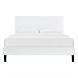 Maklaine Modern Performance Velvet Full Platform Bed in White