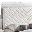 Maklaine Modern Performance Velvet Full Platform Bed in White