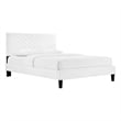 Maklaine Modern Performance Velvet Full Platform Bed in White