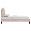 Maklaine Modern Performance Velvet Twin Platform Bed in Pink