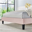 Maklaine Modern Performance Velvet Twin Platform Bed in Pink