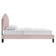Maklaine Modern Performance Velvet Queen Platform Bed in Pink