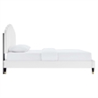 Maklaine Modern Performance Velvet Queen Platform Bed in White