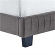 Maklaine Channel Tufted Performance Velvet Queen Bed in Gray