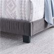 Maklaine Channel Tufted Performance Velvet Queen Bed in Gray