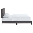 Maklaine Channel Tufted Performance Velvet Queen Bed in Gray