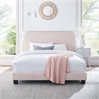 Maklaine Channel Tufted Performance Velvet King Platform Bed in Pink