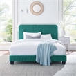 Maklaine Channel Tufted Performance Velvet King Platform Bed in Teal Green
