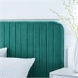 Maklaine Channel Tufted Performance Velvet King Platform Bed in Teal Green