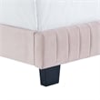 Maklaine Channel Tufted Performance Velvet Queen Bed in Pink