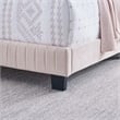 Maklaine Channel Tufted Performance Velvet Queen Bed in Pink