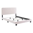 Maklaine Channel Tufted Performance Velvet Queen Bed in Pink