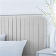 Maklaine Channel Tufted Performance Velvet Queen Platform Bed in Light Gray