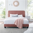 Maklaine Channel Tufted Performance Velvet Full Platform Bed in Dusty Rose