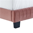 Maklaine Channel Tufted Performance Velvet Full Platform Bed in Dusty Rose