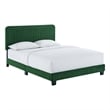 Maklaine Channel Tufted Performance Velvet Full Platform Bed in Emerald