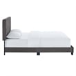 Maklaine Channel Tufted Performance Velvet Full Platform Bed in Gray