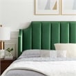 Maklaine Performance Velvet Queen Platform Bed in Emerald Green