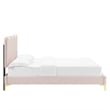 Maklaine Contemporary Performance Velvet Twin Platform Bed - Pink