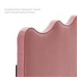 Maklaine Modern Performance Velvet Queen Platform Bed in Dusty Rose Pink