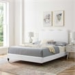 Maklaine Modern Performance Velvet Full Platform Bed in White