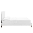 Maklaine Modern Performance Velvet Full Platform Bed in White