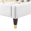 Maklaine Modern Performance Velvet Full Platform Bed in White