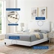 Maklaine Modern Performance Velvet Full Platform Bed in White