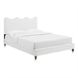 Maklaine Modern Performance Velvet Full Platform Bed in White