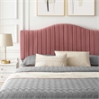 Maklaine Channel Tufted Performance Velvet King Platform Bed - Dusty Rose