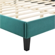 Maklaine Channel Tufted Performance Velvet Twin Platform Bed in Teal