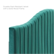 Maklaine Channel Tufted Performance Velvet Twin Platform Bed in Teal