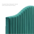 Maklaine Channel Tufted Performance Velvet Full Platform Bed in Teal