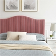Maklaine Channel Tufted Velvet Queen Platform Bed - Dusty Rose