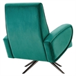 Maklaine Modern Performance Velvet Swivel Chair in Teal Blue