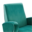 Maklaine Modern Performance Velvet Swivel Chair in Teal Blue