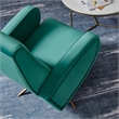 Maklaine Modern Performance Velvet Swivel Chair in Teal Blue