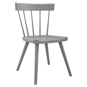 Maklaine 18&quot Spindle Back Modern Wood Dining Side Chair in Light Gray