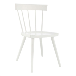 Maklaine 18&quot Spindle Back Modern Wood Dining Side Chair in White