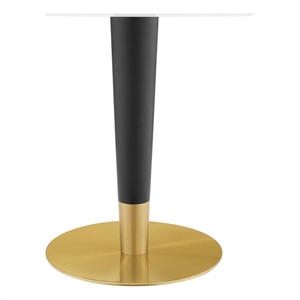 Maklaine 23.5&quot Square Modern Wood/Metal Dining Table in White & Gold