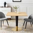 Maklaine Contemporary Square Wood Grain 36