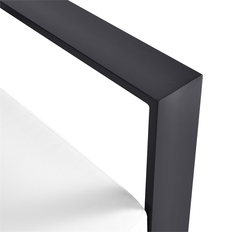 Maklaine Contemporary Modular Right-Facing Loveseat in Gray White