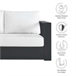 Maklaine Contemporary Modular Right-Facing Loveseat in Gray White